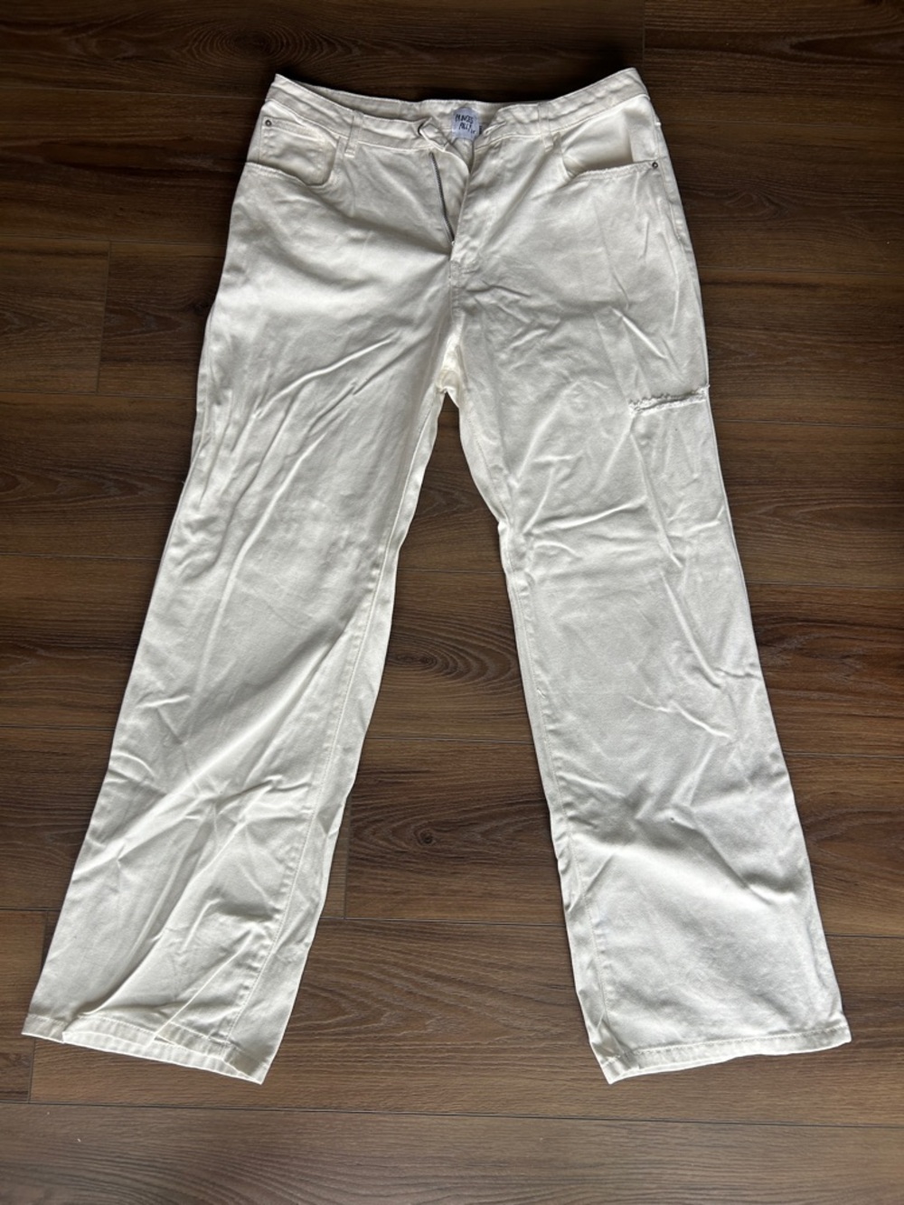 Princess Polly Cream Straight Leg Jeans